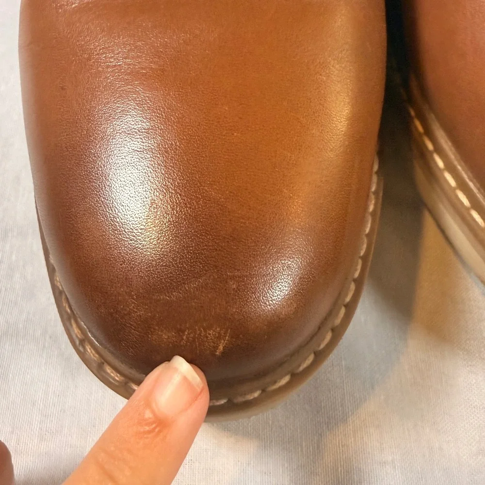 Franco Fortini Jeffery Oxford Mens 10 Tan Leather Lace Up Dress Shoes Office